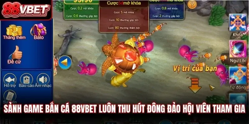 Sảnh game bắn cá 88VBET luôn thu hút đông đảo hội viên tham gia 